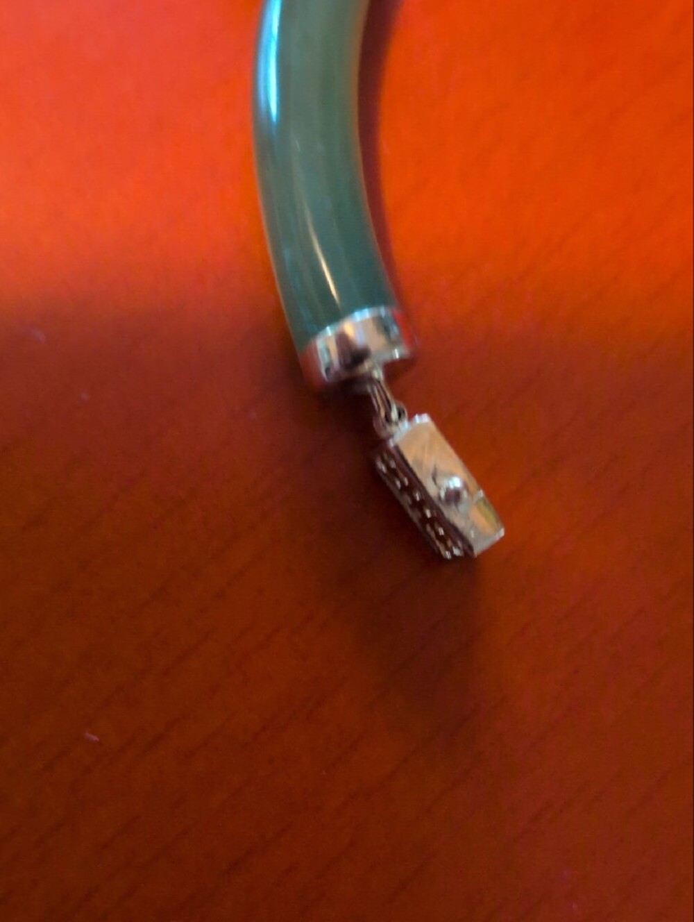 Green Jade Bracelet with 14k gold - Picture 8 of 12
